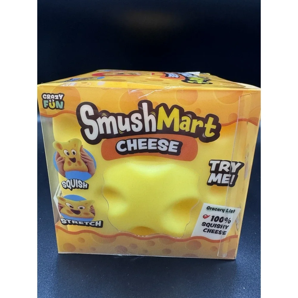 NEW SmushMart CHEESE 5 in. Squishy Squeezy Stretchy SEALED VIRAL From Five Below